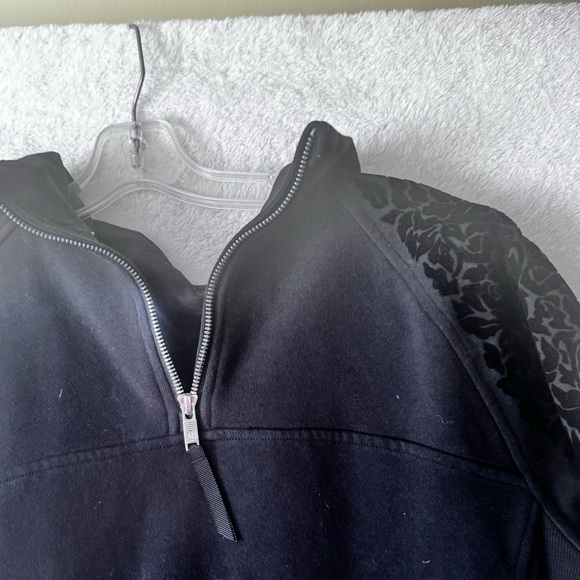 Lululemon Floral Flock Pullover Lightweight Scuba Cotton Velvet SweatShirt Goth - Picture 6 of 16